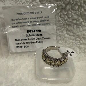 Golden Skies Lemon Cubic Zirconia Ring